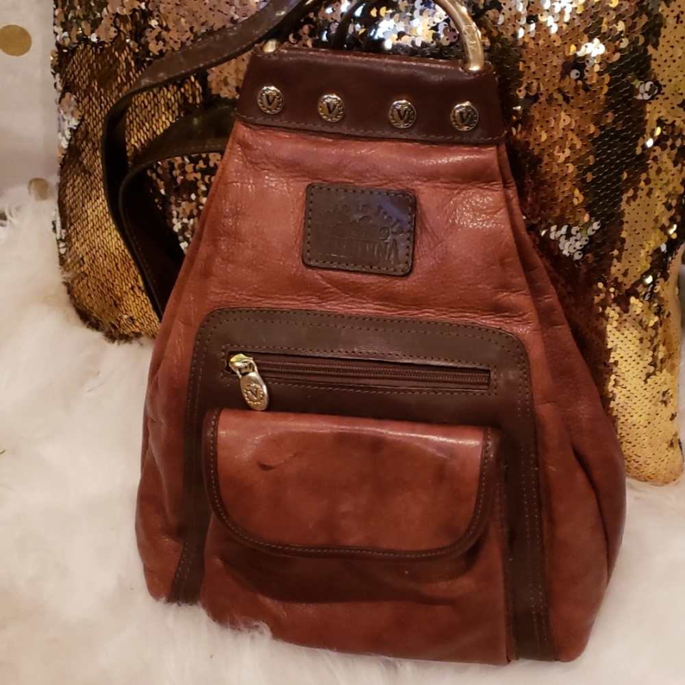 Vintage Valentina Leather Hobo Bag